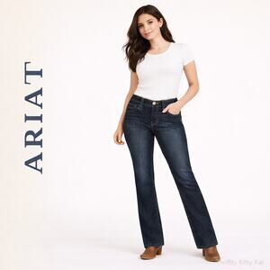 Ariat FR DuraStretch Mid Rise Bootcut Work Jean Arc Rated CAT 2 Dark Wash 28Rx34